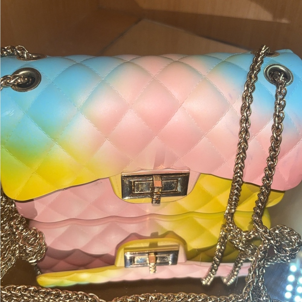 Pastel Pink Blue Yellow Shoulder Bag